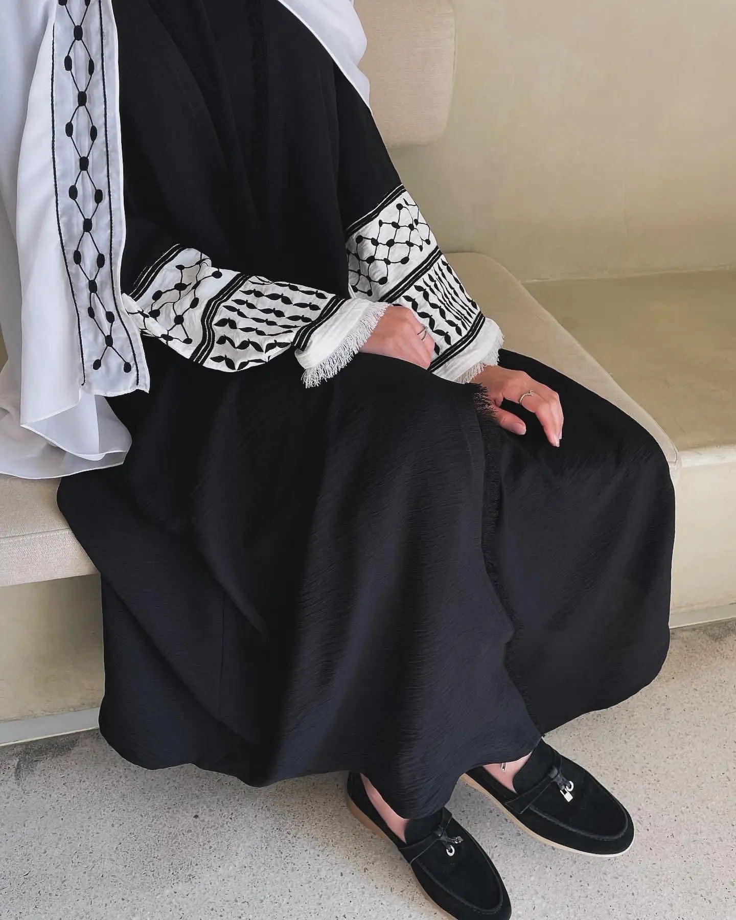 PREORDER Keffiyeh Inspired Open Abaya