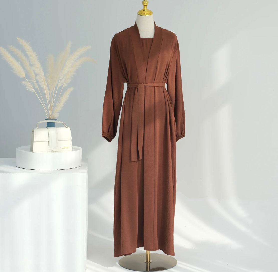 The Dalia Abaya Set - Coffee