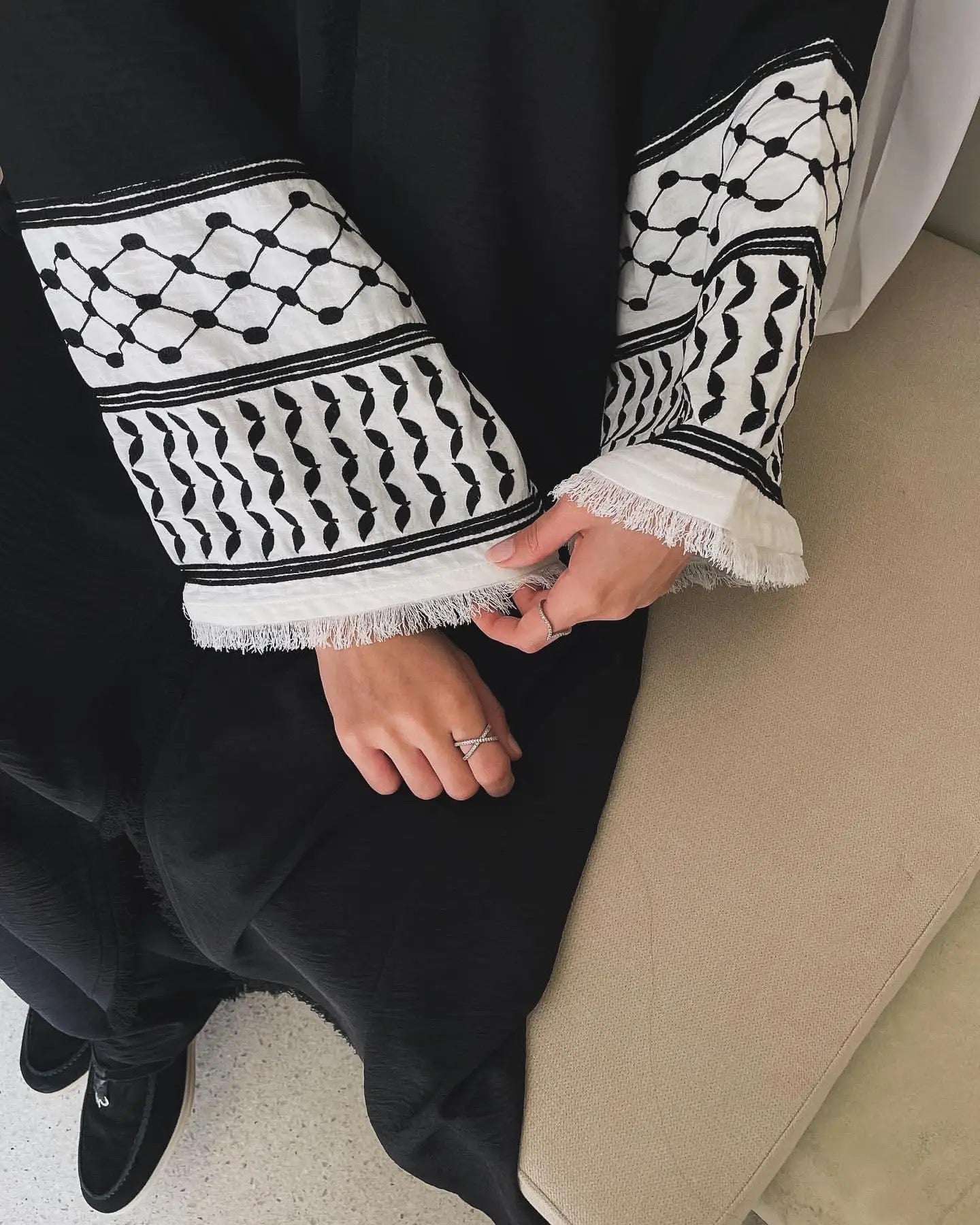 PREORDER Keffiyeh Inspired Open Abaya